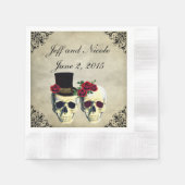 Bride & Groom Skull Wedding Servetten (Voorkant)