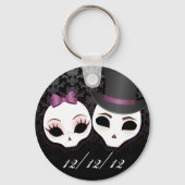 Bride & Groom Skullie (Violet) Sleutelhanger (Voorkant)