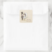 Bride Groom Stick Couple Label (Tas)
