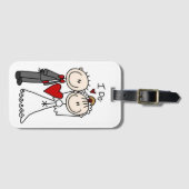 Bride & Groom Stick Figures Honeymoon I do Bagagelabel (Voorkant (horizontaal))