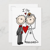 Bride & Groom Stick Figures voegen uw eigen groet  Briefkaart (Voorkant / Achterkant)