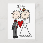 Bride & Groom Stick Figures voegen uw eigen groet  Briefkaart (Voorkant)