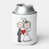 Bride & Groom Stick Figures Wedding I do Blikjeskoeler (Blikje Voorkant)