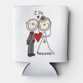 Bride & Groom Stick Figures Wedding I do Blikjeskoeler (Voorkant)