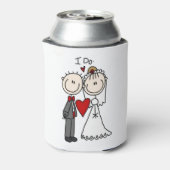 Bride & Groom Stick Figures Wedding I do Blikjeskoeler (Blikje Achterkant)