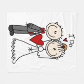 Bride & Groom Stick Figures Wedding I do Fleece Deken (Voorkant (Horizontaal))