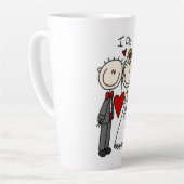 Bride & Groom Stick Figures Wedding I do Latte Mok (Linkerhoek)