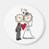 Bride & Groom Stick Figures Wedding I do Magneet (Voorkant)