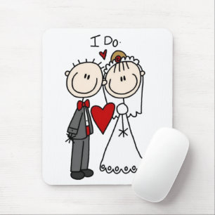 Bride & Groom Stick Figures Wedding I do Muismat