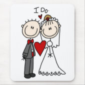 Bride & Groom Stick Figures Wedding I do Muismat (Voorkant)