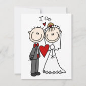 Bride & Groom Stick Figures Wedding I do Notitiekaartje (Voorkant)