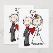 Bride & Groom Stick Figures Wedding I do Notitiekaartje (Voorkant / Achterkant)