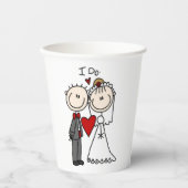 Bride & Groom Stick Figures Wedding I do Papieren Bekers (Voorkant)
