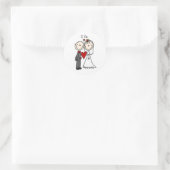 Bride & Groom Stick Figures Wedding I do Ronde Sticker (Tas)