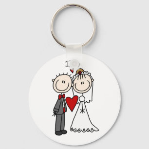 Bride & Groom Stick Figures Wedding I do Sleutelhanger