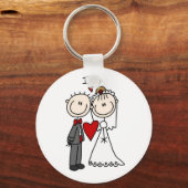 Bride & Groom Stick Figures Wedding I do Sleutelhanger (Voorkant)