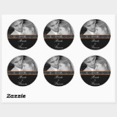 Bride & Groom Sticker Uw foto Oranje Trim (Vel)