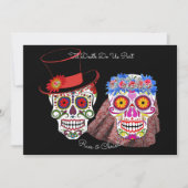 Bride & Groom Sugar Skulls Tot de dood van ons fee Kaart (Voorkant)