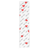 Bride Groom Table Red Hearts Korte Tafelloper (Voorkant)