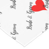 Bride Groom Table Red Hearts Korte Tafelloper (Hoek)