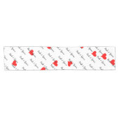 Bride Groom Table Red Hearts Korte Tafelloper (Horizontaal)