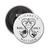 Bride & Groom Toilet Paper Roll sparen de Datum Button Flesopener (Voorkant)