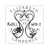 Bride & Groom Toilet Paper Roll sparen de Datum Rubberstempel (Afrduk)