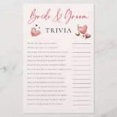 Bride Groom Trivia Valentine Bridal Shower Elegant Flyer (Voorkant)