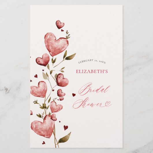 Bride Groom Trivia Valentine Bridal Shower Elegant Flyer (Achterkant)