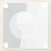 Bride & groom- Uitgebreide bruiloft Glazen Onderzetter (Achterkant)