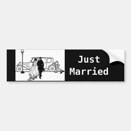  bride & groom van 1920 bumpersticker (Voorkant)