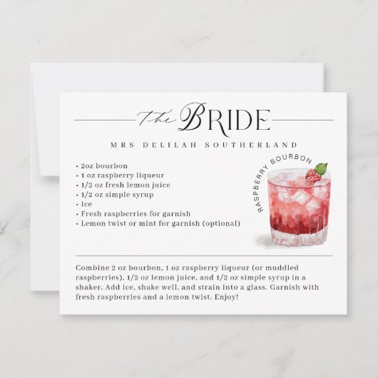 Bride & Groom Waterverf Signature Cocktail Recept (Voorkant)