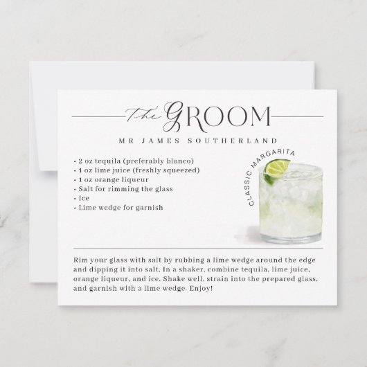 Bride & Groom Waterverf Signature Cocktail Recept (Achterkant)