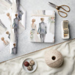 Bride & Groom Waterverf Wedding Cadeaupapier<br><div class="desc">Elegant waterverf bruid en groom handgetekend ontwerp. Alles gedaan in zachte pastels. Ideaal voor al je vrijgezellenfeest en huwelijkscadeaus. Het perfecte verpakkingspapier voor een speciale levensgebeurtenis.</div>