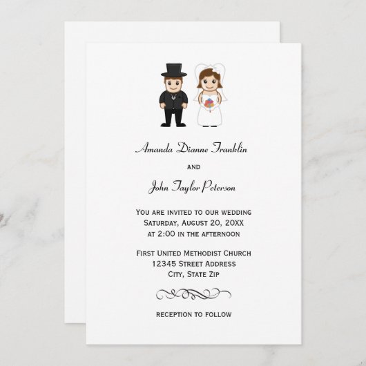 Bride & Groom - Weddenschap Kaart (Voorkant / Achterkant)