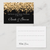 Bride & Groom Weddenschapskaart Gold Lights Advieskaart (Voorkant / Achterkant)