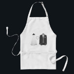 Bride & Groom Wedding Apron Standaard Schort<br><div class="desc">Dit ontwerp van Bride & Groom brudal mode werd gemaakt voor de moderne bruiloft. Het heeft strakke ontwerperaccenten en een hedendaagse stijl.</div>