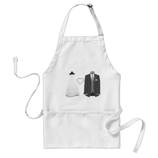 Bride & Groom Wedding Apron Standaard Schort (Voorkant)