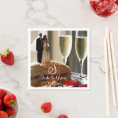 Bride Groom Wedding Cake Custom Name Date Monogram Servet (Insitu)