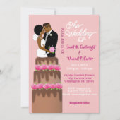Bride & Groom Wedding Cake Topper African American Kaart (Voorkant)