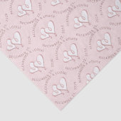 Bride Groom Wedding Date Embossed Heart Tissuepapier (Detail)