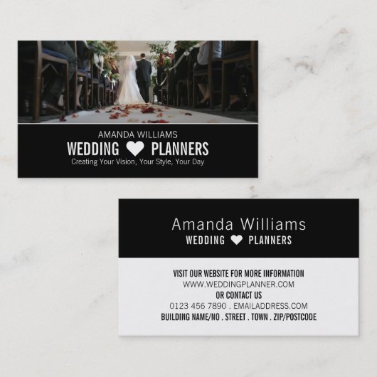 Bride & Groom, Wedding Event Planner Visitekaartje (Voorkant / Achterkant)