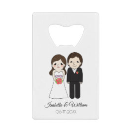 Bride & Groom Wedding Favor Creditkaart Flessenopener