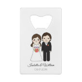 Bride & Groom Wedding Favor Creditkaart Flessenopener (Achterkant)