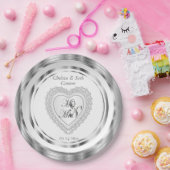 Bride & Groom Wedding Heart Papieren Bordje (Feest)