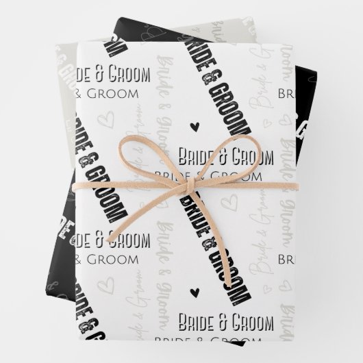 Bride & Groom Wedding Inpakpapier Vel (In situ)