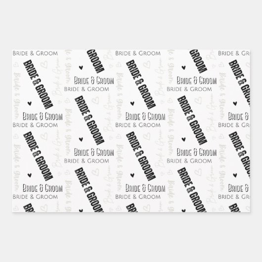 Bride & Groom Wedding Inpakpapier Vel (Voorkant)