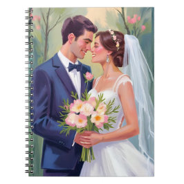 Bride & Groom | Wedding Newlyweds Watercolor Notitieboek