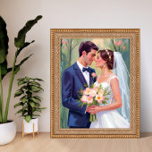 Bride & Groom | Wedding Newlyweds Watercolor Poster