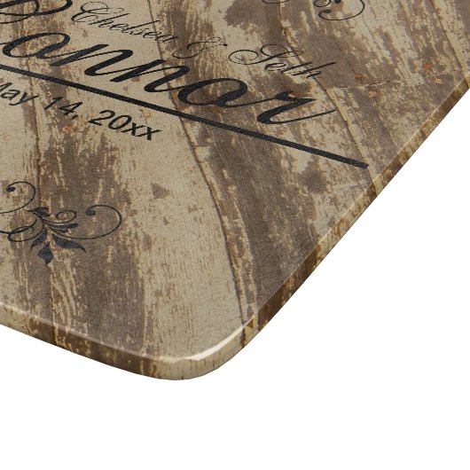 Bride & Groom Wedding on Grunge Wood | DIY-tekst Snijplank (Hoek)